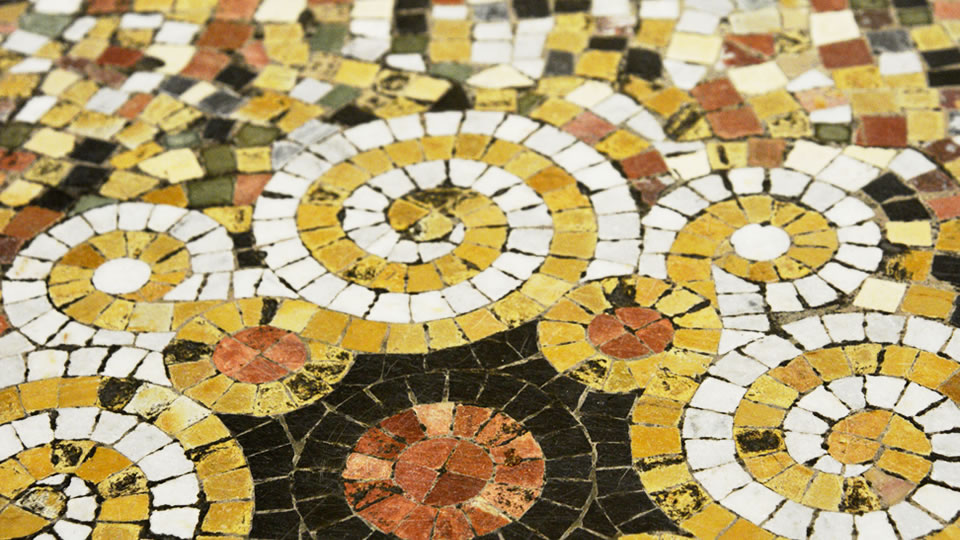 Mosaïques du hall, Collège Sciences de l'Homme sur le campus Victoire